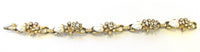 1940s Vintage Enamel and Rhinestone Floral Link Bracelet - Front - Thumbnail