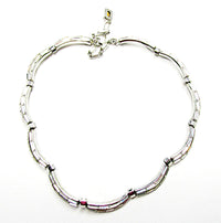 Trifari Vintage 1950s Clear Rhinestone Scalloped Signature Necklace