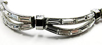 Trifari Vintage 1950s Clear Rhinestone Scalloped Signature Necklace