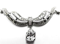 Crown Trifari Vintage 1950s Stunning Clear Rhinestone Drop Necklace - Close Up - Thumbnail