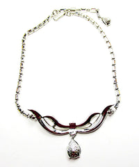 Crown Trifari Vintage 1950s Stunning Clear Rhinestone Drop Necklace - Back - Thumbnail