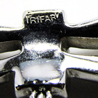 Crown Trifari Vintage 1950s Stunning Clear Rhinestone Drop Necklace - Signature - Thumbnail
