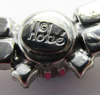 Stunning Hobe Vintage 1950s Clear and Blue Rhinestone Necklace - Signature - Thumbnail