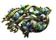 Vintage 1960s Peridot and Green AB Rhinestone Gold-Toned Pin