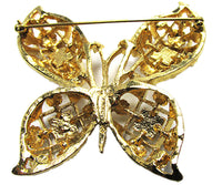 Avon Vintage 1980s Rhinestone, Pearl, and Enamel Butterfly Pin