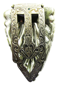 Dramatic 1930s Vintage Art Deco Ruby-Red and Clear Dress Clip - Back - Thumbnail