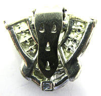 Vintage 1930s Dainty Early Century Art Deco Diamante Dress Clip - Back - Thumbnail