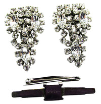 Kramer Vintage 1940s Rare Sterling Hair Clip Rhinestone Duette Pin - Hair  Clips and Frame - Thumbnail