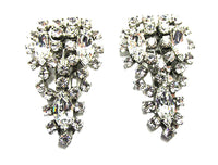 Kramer Vintage 1940s Rare Sterling Hair Clip Rhinestone Duette Pin - Hair Clips - Thumbnail
