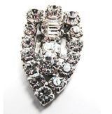 Vintage 1930s Distinctive Early Century Art Deco Diamante Dress Clip - Front