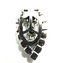 Vintage 1930s Distinctive Early Century Art Deco Diamante Dress Clip - Back - Thumbnail