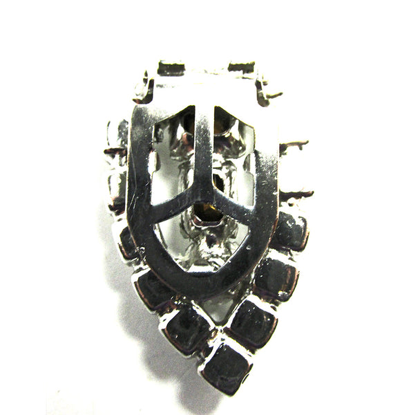 Vintage 1930s Distinctive Early Century Art Deco Diamante Dress Clip - Back