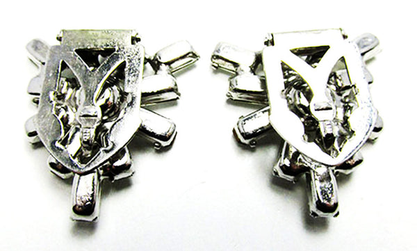 Vintage 1930s Pair of Art Deco Clear Rhinestone Dress Clips - Back
