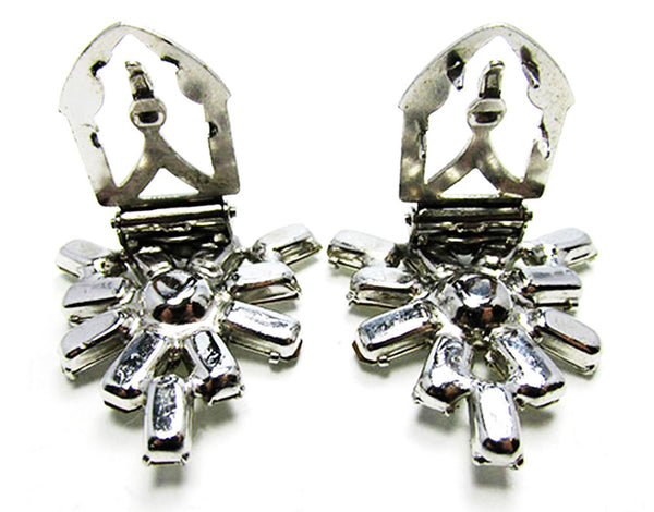 Vintage 1930s Pair of Art Deco Clear Rhinestone Dress Clips - Back