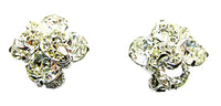 Weiss 1950s Clear Rhinestone Necklace, Earrings, and Bracelet Set - Earrings - Thumbnail