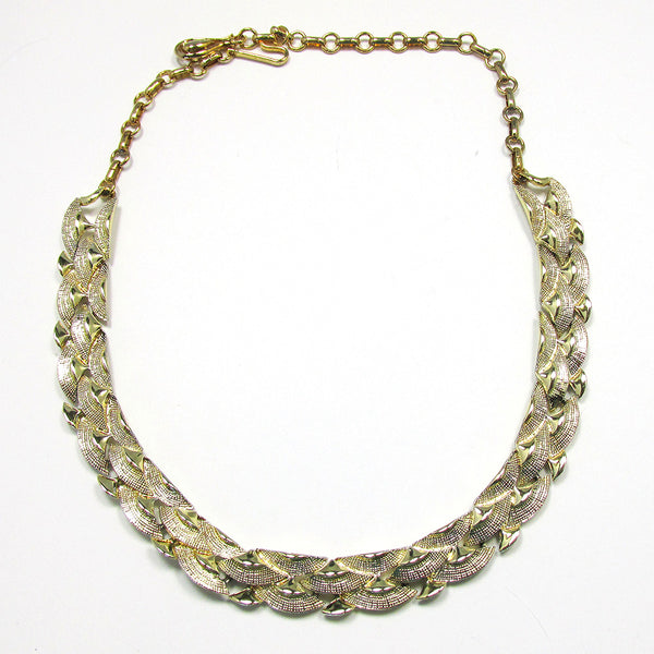 1950s Vintage Coro Mid-Century Designer Link Necklace and Earrings - Necklace Front