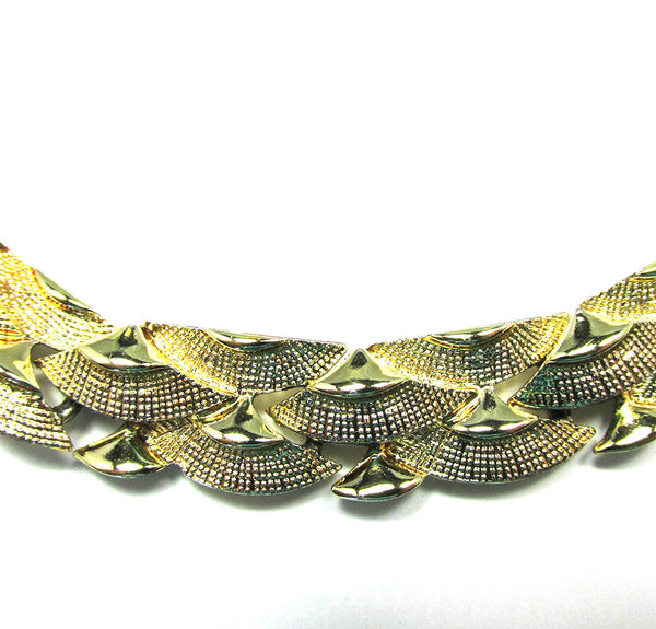 1950s Vintage Coro Mid-Century Designer Link Necklace and Earrings - Close Up