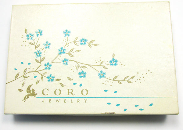 1950s Vintage Coro Mid-Century Designer Link Necklace and Earrings - Original Box