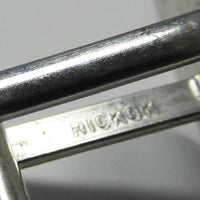 Handsome Signed Hickok 1960s Mid-Century Silver Cufflinks - Mark - Thumbnail
