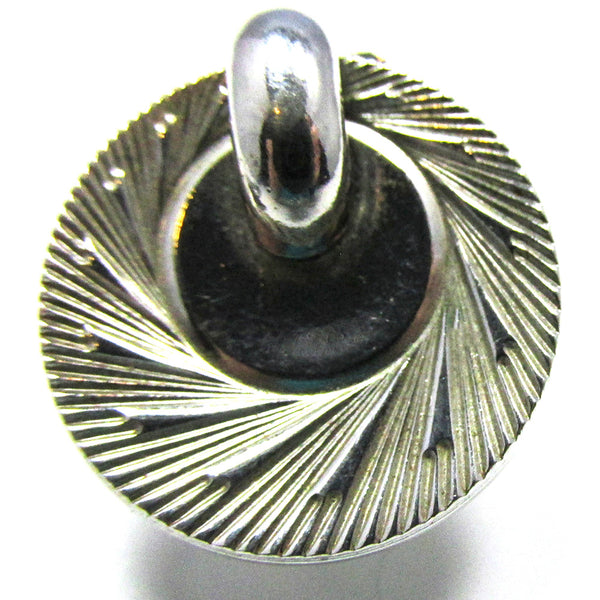Unique Signed Coro 1950s Mid-Century Engraved Clip-On Earrings - Close Up Front