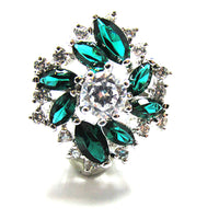 Beautiful Mid-Century 1960s Vintage Diamante Fashion Ring - Front - Thumbnail