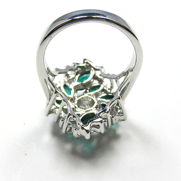 Beautiful Mid-Century 1960s Vintage Diamante Fashion Ring - Back
