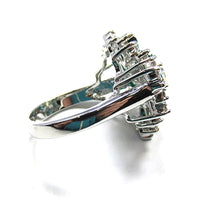 Beautiful Mid-Century 1960s Vintage Diamante Fashion Ring - Side - Thumbnail