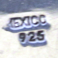 1980s Vintage Mexico Oval Sterling Silver Pendant with Chain - Mark - Thumbnail