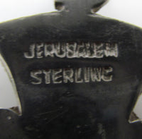 Vintage 1960s Diamante and Sterling Jerusalem Cross Pendant - Mark - Thumbnail