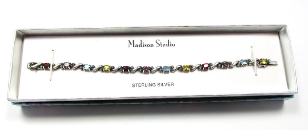 Madison Studio 1990s Vintage Gemstone and Sterling Tennis Bracelet