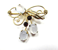Signed Eye-Catching Van Dell Vintage 1940s Diamante Pin/Pendant - Front - Thumbnail