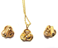 Vintage 1980s Roman Contemporary Style Diamante Love Knot Set - Close Up  of Back - Thumbnail