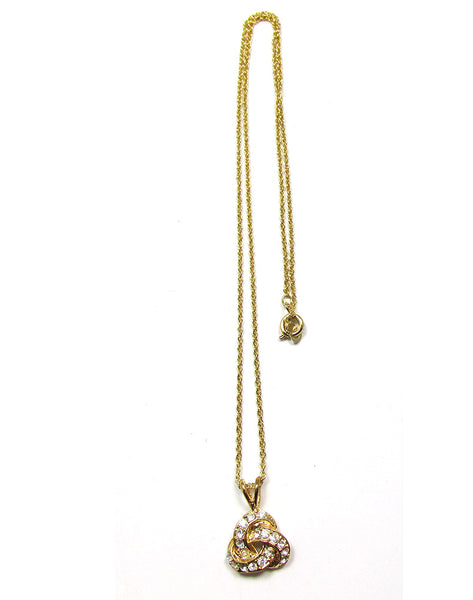 Vintage 1980s Roman Contemporary Style Diamante Love Knot Set - Front Necklace