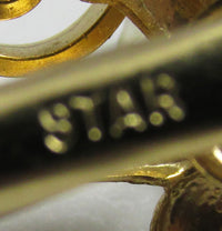 Signed Star 1960s Mid-Century Pearl and Gold Floral Earrings - Signature - Thumbnail