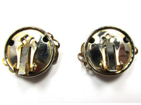 Mid-Century 1950s Exquisite Gold Cuff Bracelet and Earrings Set - Earring Backs - Thumbnail
