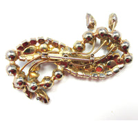 1950s Mid-Century Vintage Unique Black Diamond Diamante Pin - Back - Thumbnail