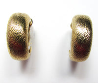 Elegant Vintage Sarah Coventry Mid-Century Gold Hoop Earrings - Front - Thumbnail