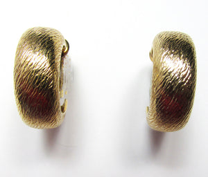 Elegant Vintage Sarah Coventry Mid-Century Gold Hoop Earrings - Front