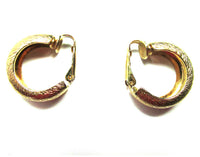 Elegant Vintage Sarah Coventry Mid-Century Gold Hoop Earrings - Side - Thumbnail