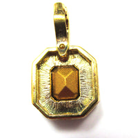 Signed Marvella Vintage 1980s Pearl Necklace with Diamante Enhancer - Enhancer Back - Thumbnail