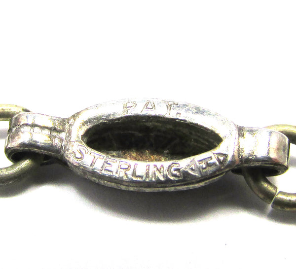 Art Deco Antique/Vintage 1910s Signed Sterling Drop Necklace - Mark