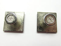 1940s Vintage Men’s Roman Emperor Embossed Geometric Cufflinks - Back - Thumbnail