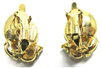 Signed Trifari 1960s Stunning Clear Diamante Designer Earrings - Back and Mark - Thumbnail