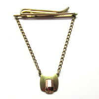 Signed Kreisler 1940s Mid-Century Men’s Geometric Gold Tie Clip - Front - Thumbnail