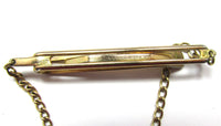 Signed Kreisler 1940s Mid-Century Men’s Geometric Gold Tie Clip - Patent Number - Thumbnail