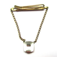 Signed Kreisler 1940s Mid-Century Men’s Geometric Gold Tie Clip - Back - Thumbnail