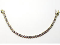 DBJ (Dee Berkley) Vintage 1990s Two Tone Sterling Tennis Bracelet - Front - Thumbnail