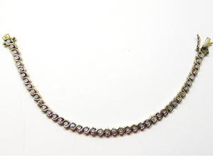 DBJ (Dee Berkley) Vintage 1990s Two Tone Sterling Tennis Bracelet - Front