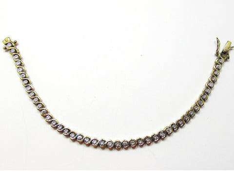 DBJ (Dee Berkley) Vintage 1990s Two Tone Sterling Tennis Bracelet - Front