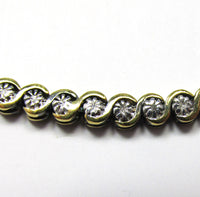 DBJ (Dee Berkley) Vintage 1990s Two Tone Sterling Tennis Bracelet - Close Up - Thumbnail